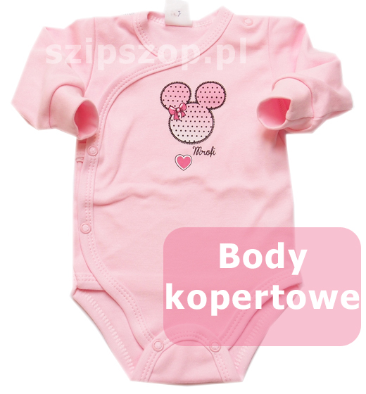body kopertowe dla noworodka w kolorze różowym